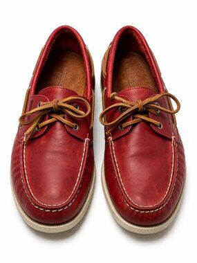 Sperry Top-Sider Boat Shoes Red Leather Men’s 11.5M Classic Dockside Nautical